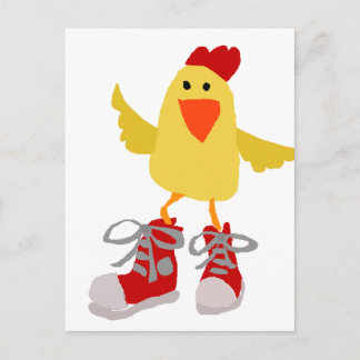 Postal Pollo Amarillo Funky Dancing