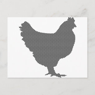 Postal Pollo con estampado
