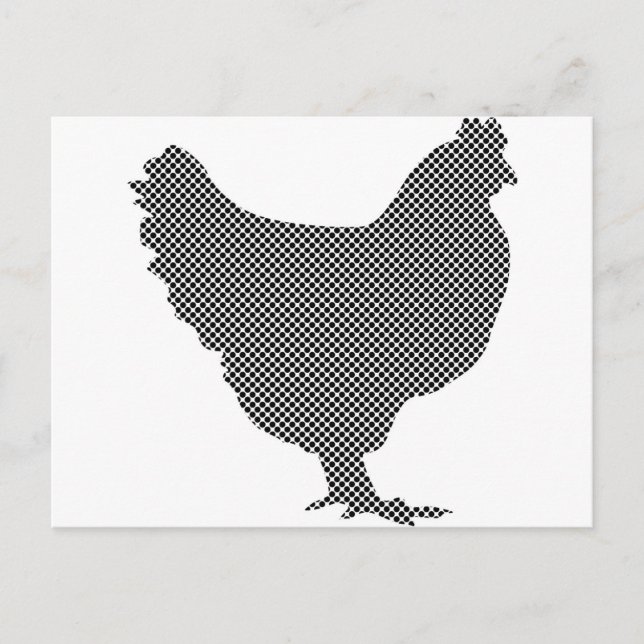 Postal Pollo con estampado (Anverso)