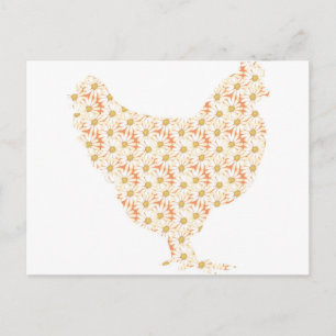 Postal Pollo con estampado brillante