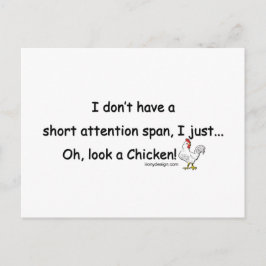 Postal Pollo de atención corta