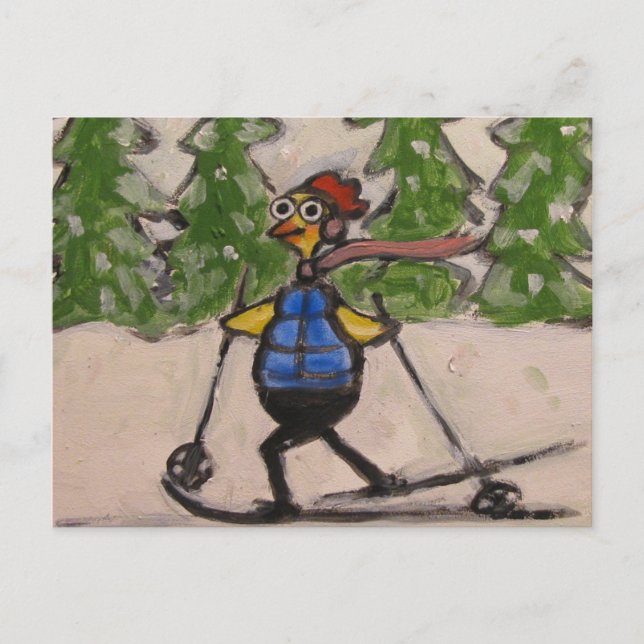 Postal Pollo de campo cruzado (Anverso)