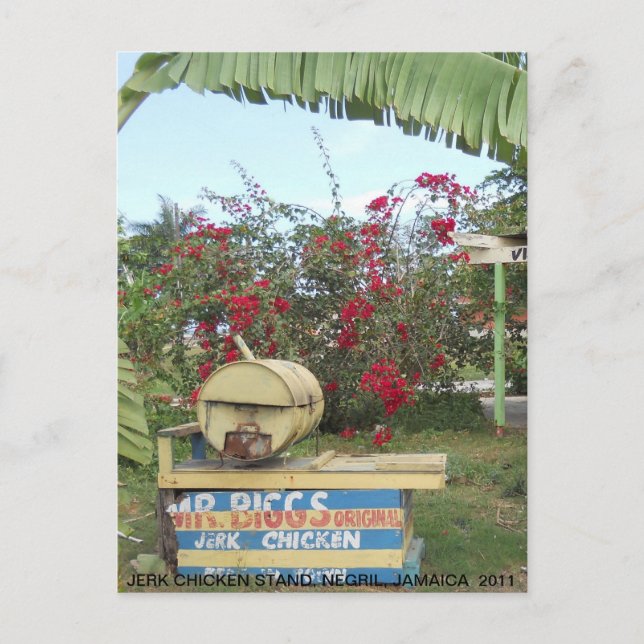 Postal Pollo de Jerk en Negril, Jamaica 2011 (Anverso)