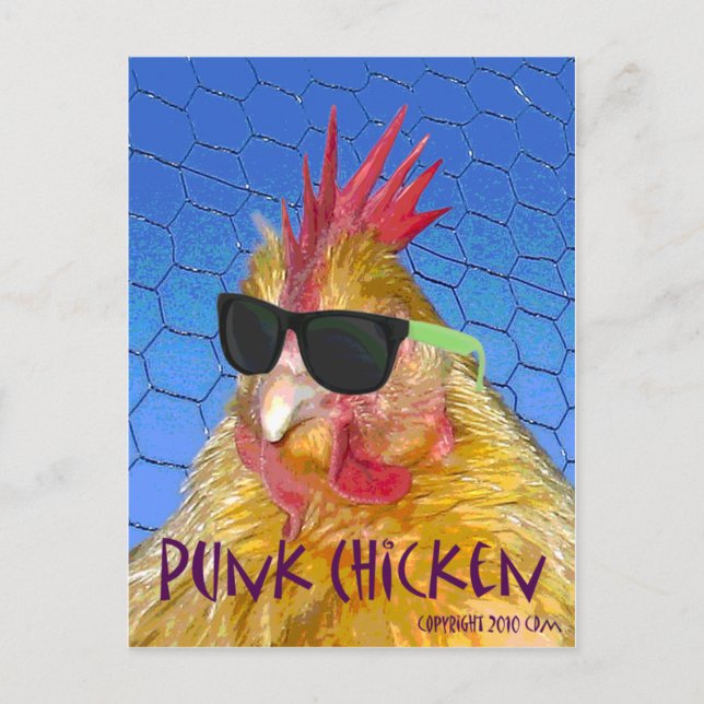 Postal Pollo de punk (Anverso)