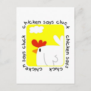Postal Pollo dice camisetas de trébol y regalos