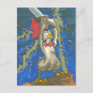 Postal Pollo en la barbarie