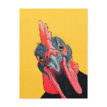 Pollo enojado en amarillo