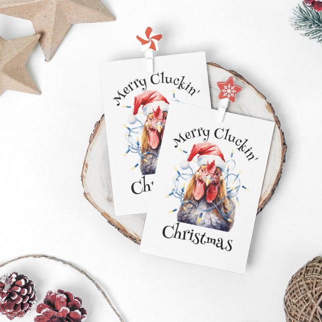 Postal Pollo Navidad de Merry Cluckin (Subido por el creador)