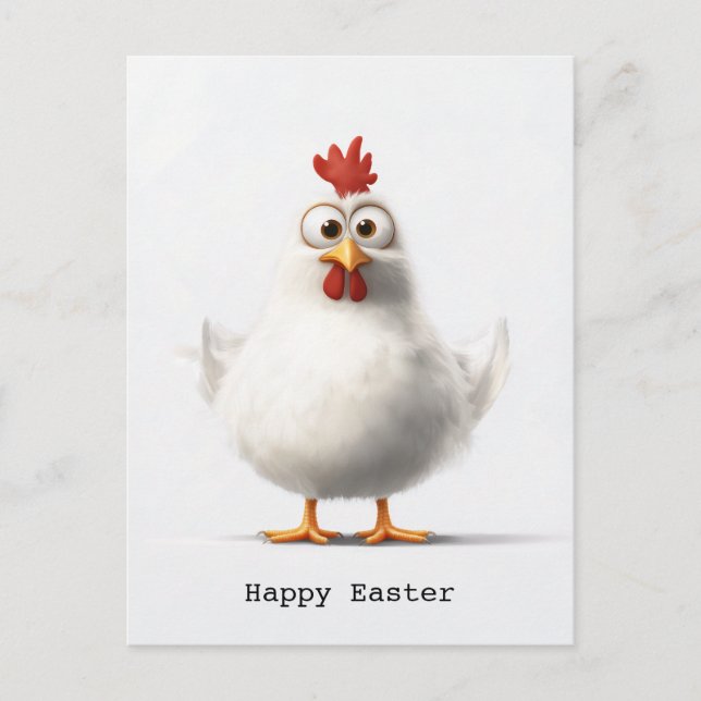 Postal Pollo Personalizado Adorable con un suave plumaje  (Anverso)