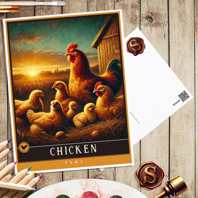 Postal Pollo | Postcarta de animales de cosecha de cosech (Subido por el creador)