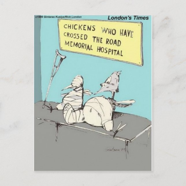 Postal Pollo Que Cruzó El Hospital Memorial De La Carrete (Anverso)