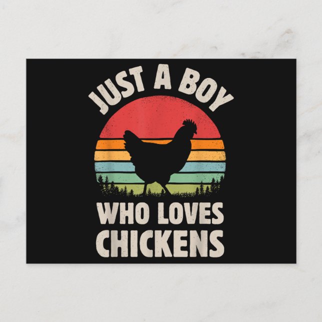 Postal Pollo, sólo un chico que ama a los animales de gra (Anverso)