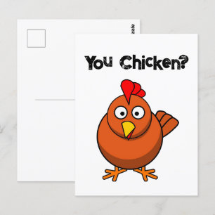 Postal ¿Pollo?, una tía graciosa Personalizado de gallo m