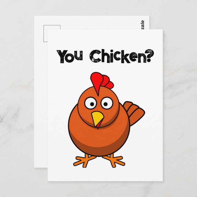 Postal ¿Pollo?, una tía graciosa Personalizado de gallo m (Anverso / Reverso)