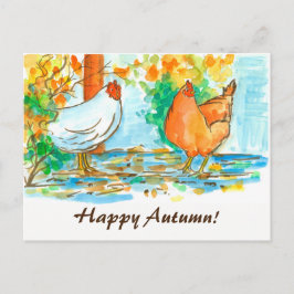 Postal Pollos acuáticos Feliz otoño