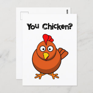 Postal ¿Pollos? Brown Hen Rooster Funny Taunt Personaliza