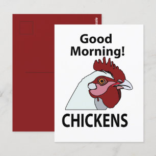 Postal Pollos buenos días pollo gracioso