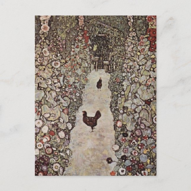 Postal Pollos de Klimt (Anverso)