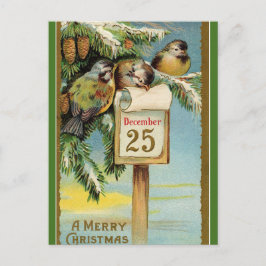 Postal Pollos editables a los Navidades el 25 de diciembr