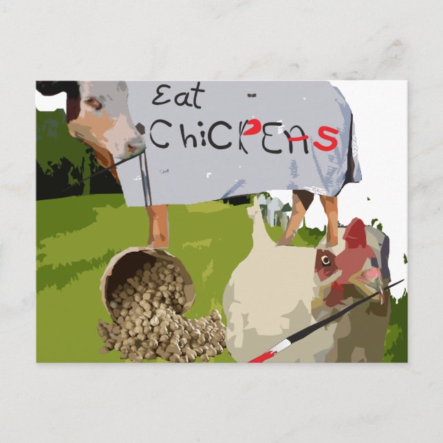 Postal Pollos. Es lo que hay para cenar. (Anverso)