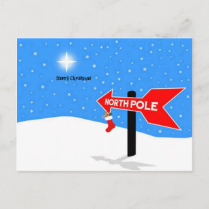 Postal Polo Norte Feliz Navidad