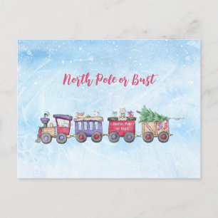 Postal Polo Norte o Nada Locomotora de Navidad Personaliz