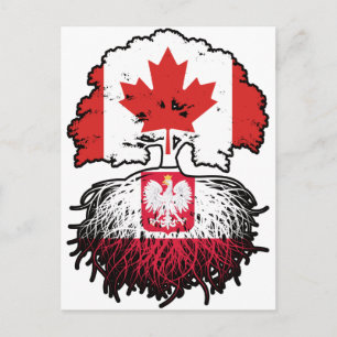 Postal Polonia Canadiense Polaco Canadá Raíces del Árbol 