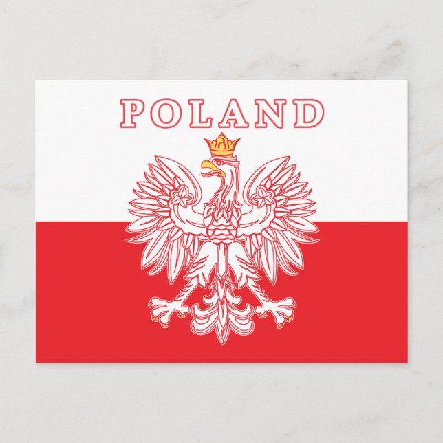 Postal Polonia Con Águila Polaca Roja (Anverso)