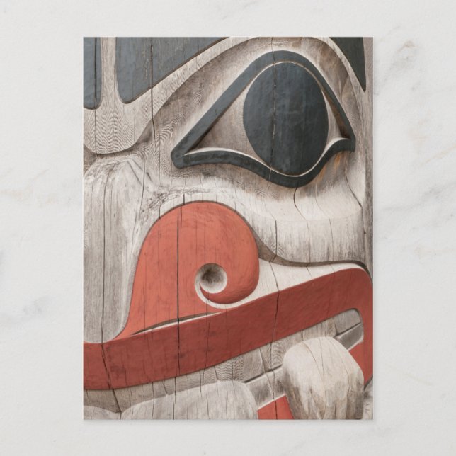 Postal Polos de tótem en el Museo del Patrimonio de Haida (Anverso)