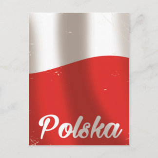 Postal Polska, cartel vintage de viaje de Polonia