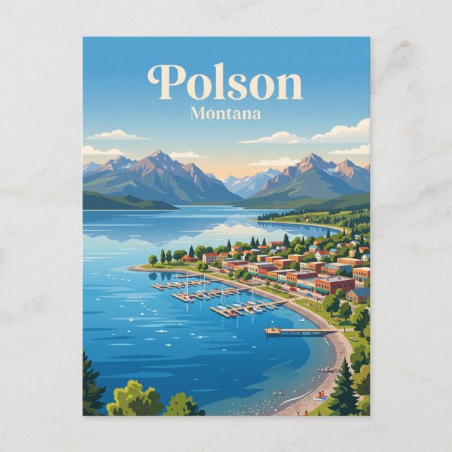 Postal Polson, Montana (Anverso)