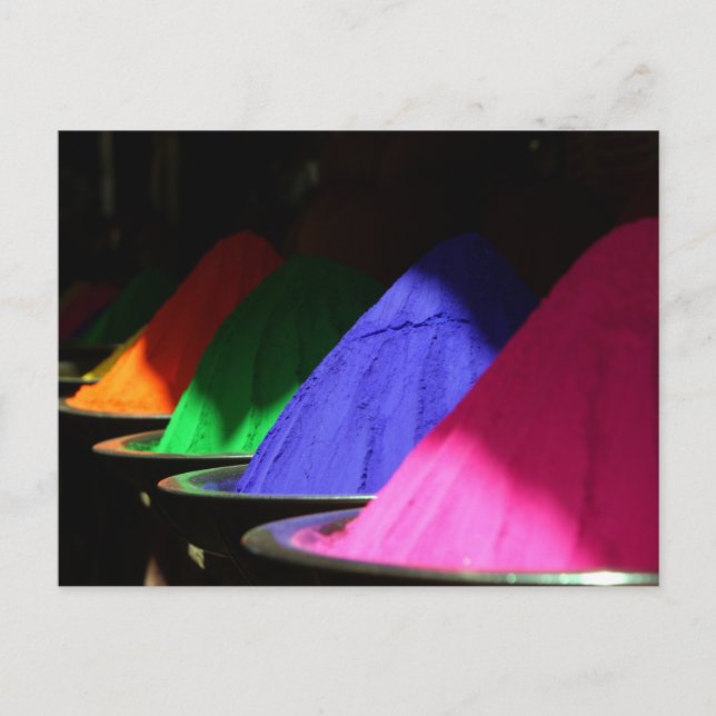 Postal Polvo colorido de Holi Hai (Anverso)