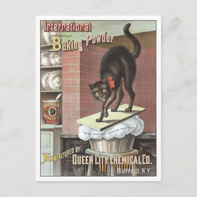 Postal Polvo para hornear internacional, 1885 (Anverso)