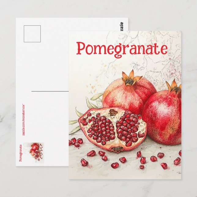 Postal Pomegranate Postcard (Anverso / Reverso)