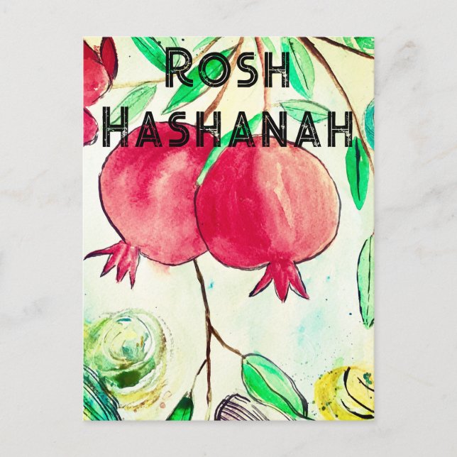 Postal Pomegranate Rosh Hashanah Fruit Shana Tova (Anverso)