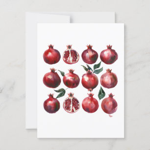 Postal Pomegranate Watercolor Art
