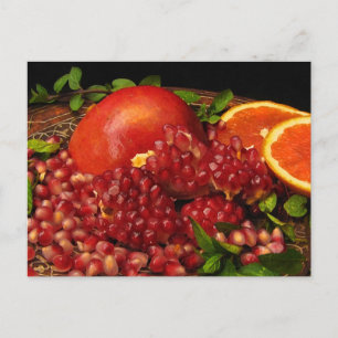 Postal Pomegranato, Naranja y menta