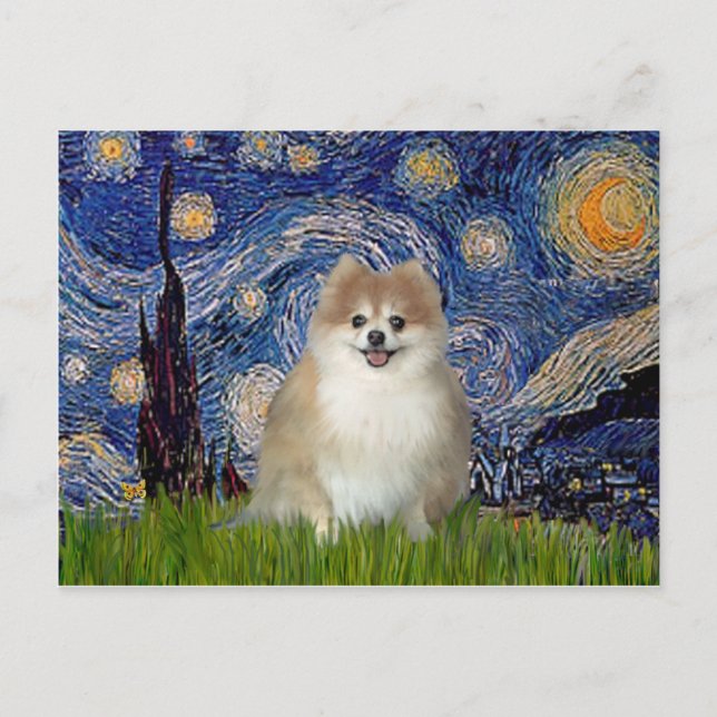 Postal Pomerania 1 - Noche estrellada (Anverso)