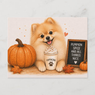 Postal Pomerania Calabaza Especiada Cálida Puppaccino