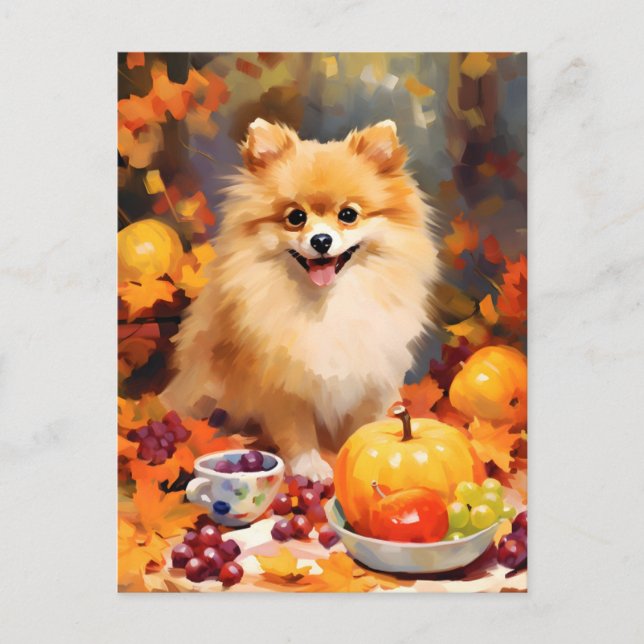Postal Pomerania Día de Acción de Gracias de Otoño  (Anverso)