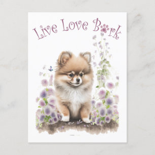 Postal Pomerania Dog Mom Floral
