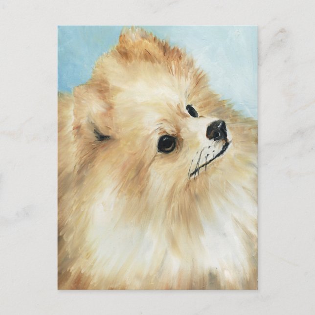Postal "Pomerania Head Study Dog Art Postcard (Anverso)