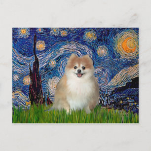 Postal Pomeranian 1 - Noche estrellada