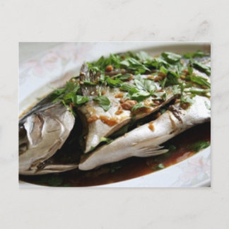 Postal Pompano con receta de salsa de tomate