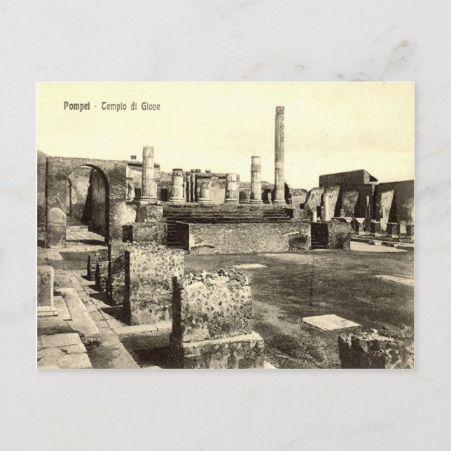 Postal Pompeya, templo de Júpiter (Anverso)