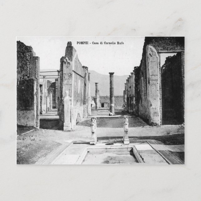 Postal Pompeya, Villa y Vesubio (Anverso)