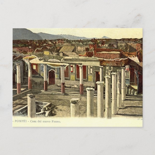 Postal Pompeya, vista general de la ciudad (Anverso)