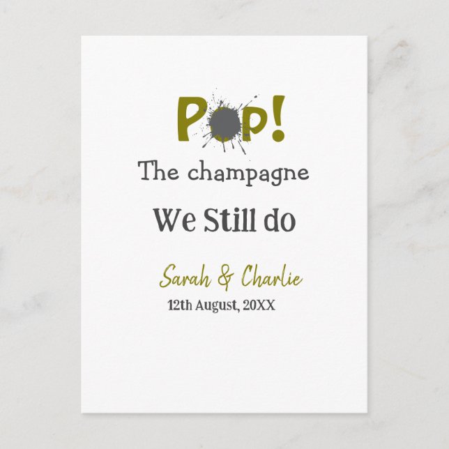 Postal Pon el champán que aún hacemos el nombre de la par (Anverso)