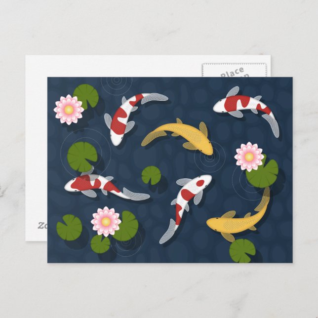 Postal Pond Koi Fish (Anverso / Reverso)