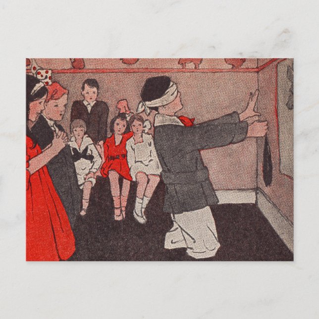 Postal Poner la cola al burro (Anverso)